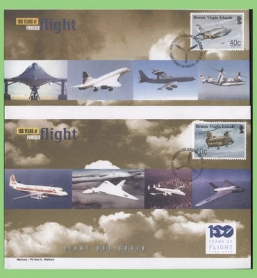 Br. Virgin Islands 2003 100 Years of Manned Flight on six First Day Covers - Image 1 of 3