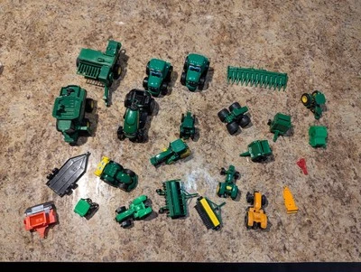 Lot Of  John Deere Set Metal And Plastic Ertl Used VGC Tractors, Implements  - Image 1 of 4