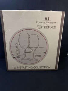 Waterford Kristall Robert Mondavi Bordeaux Weingläser 2 Neu im Karton Beschriftet Brandneu - Bild 1 von 11