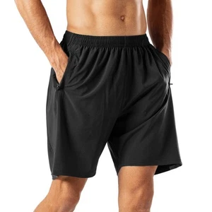 Men's Casual Sports Quick Dry Workout Running or Gym Training Short with Zipp... - Picture 1 of 6