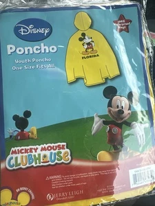 Disney Mickey Mouse Clubhouse Youth Poncho Florida 100% Waterproof Vinyl New - Picture 1 of 5