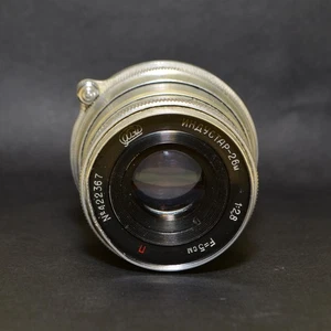 Early INDUSTAR-26m I-26m 2.8/50 M39 RF Red "P" Soviet lens Zorki Leica FED - Picture 1 of 12