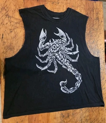 Camiseta WWE Auténtica 3XL Corte Sin Mangas Gráfico Escorpión 2014 Negra Foto 1 de 3
