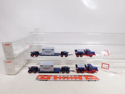 Krupp Titan Scheuerle-Tieflader 1:87 H0 2x 0851 36 49 Sg+Box #EG863-0,5 - Immagine 1 di 4