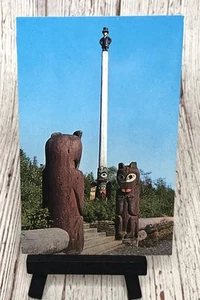 Abraham Lincoln Totem Pole, Saxman Park, Ketchikan, AK Alaska Vintage Postcard - Picture 1 of 4