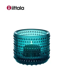iittala Kastehelmi portacandele votivo blu mare tealight 64 mm-2,52 pollici NUOVO - Foto 1 di 10