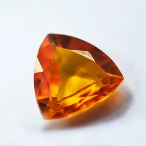 4,90 Ct NATURALE Taglio Trilione CERTIFICATO Bellissime Gemme Sciolte Arancio ZAFFIRO - Foto 1 di 7