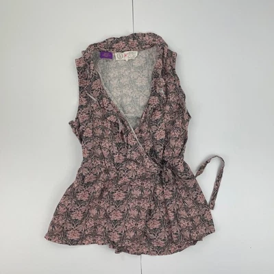 FAT FACE x LIBERTY FABRIC Blusa 12 Rosa Mujer Algodón Lino Floral Sin Mangas - Imagen 1 de 4