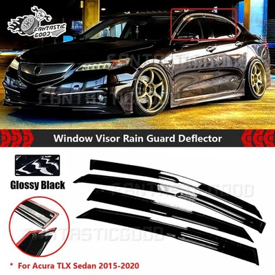 Para Acura TLX Sedán 2015-2020 JDM Mugen Estilo Ventana Visera Protector de Lluvia Deflectores Foto 1 de 4