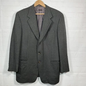 Vintage BILLYBLUE Tweed Blazer Mens Size 40 Gray Herringbone Three Button - Picture 1 of 12