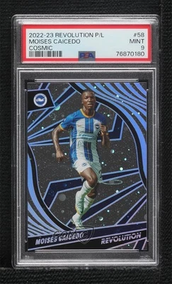 2022-23 Revolution Premier League Cosmic /25 Moises Caicedo PSA 9 MINT Rookie RC - Image 1 of 2