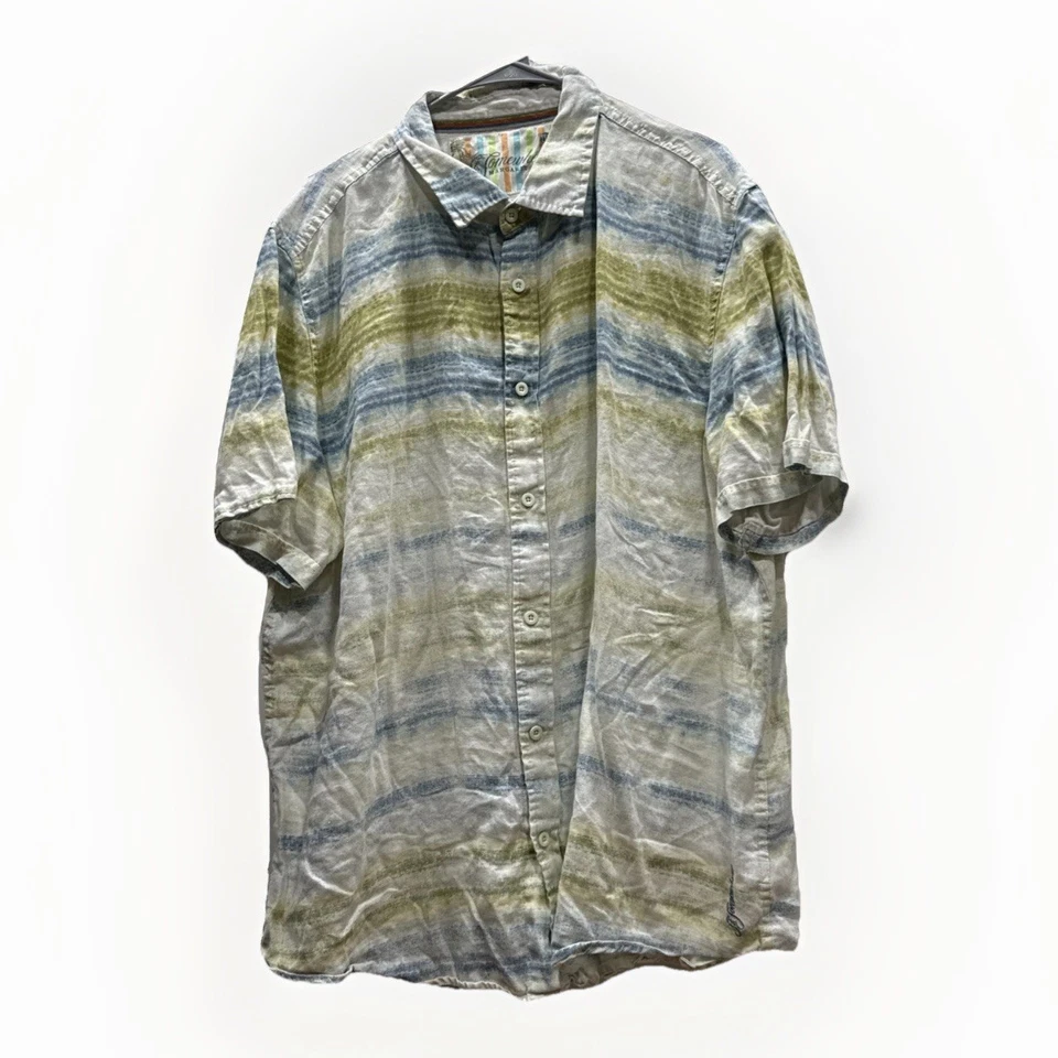 Camisa St. Somewhere Margaritaville 100 % lino para hombre XXL rayas verdes Foto 1 de 4