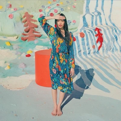 Платье миди Gorman River Of Love синее разноцветное размер 10 богемное на шнурке на талии - Изображение 1 из 4