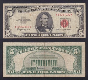 Billet United States 5 Dollars 1963 P-383 BB / VF Détails - Picture 1 of 2