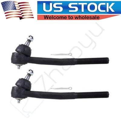 Set of 2 Front Outer Tie Rod Ends Kit For Buick Cadillac Chevrolet Olds Pontiac - Image 1 of 4