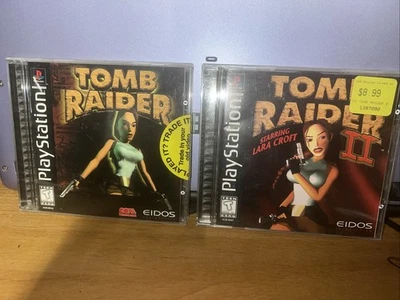 Tomb Raider 1 и 2 лот PS1 (Sony PlayStation 1) Black Label комплект в коробке - Изображение 1 из 4