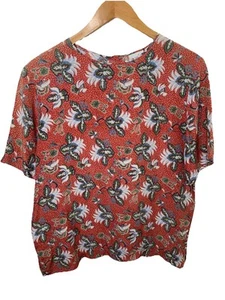 Jacqueline Ferrar Blouse 100% Silk Vintage Floral Blouse Career Modern Woman - Picture 1 of 8