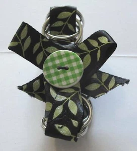 Silver Metal Links & Ribbon Bracelet Jewelry Handmade NEW Green and Black 7in - Picture 1 of 3