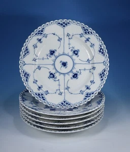 Royal Copenhagen "Musselmalet Vollspitze" 6 kl. Speiseteller 23,5cm. 1085 1.Wahl - Bild 1 von 5