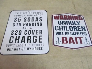 (2) HOME DECOR BAR OR PLAY ROOM WALL SIGNS, NEW EXCELLENT CONDITION. - Picture 1 of 7