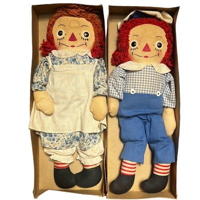 Куклы Johnny Gruelle's Georgene Novelties Raggedy Ann & Andy 22 дюйма оригинальные коробки - Изображение 1 из 4