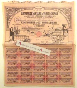 ● Action illustrée 1923 LYON entreprise sanitaire voirie voitures poubelles... - Picture 1 of 5