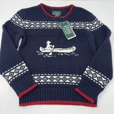 Suéter Polo Country Ralph Lauren Niños Azul Marino Talla 6 Cuello Redondo, Estampado Kayak Foto 1 de 4