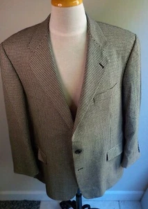 BURBERRY London Silk/Wool Houndstooth 2 Button Blazer MDL CBC15 Black/Beige 42 - Picture 1 of 7