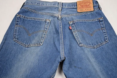 Vintage Levis 501xx Button Fly Jeans 32 x 28 90s Leg Fades Made USA 1992 - Image 1 of 4