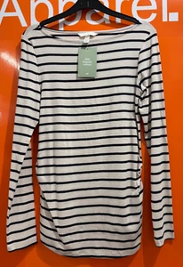 H&M Long Sleeve Stripe Maternity Top, Size Medium, New With Tag, sf - Picture 1 of 2