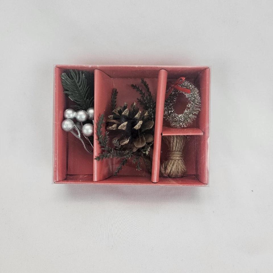 4 Pc- Target Mini Christmas Greenery Accessory Kit Holiday Crafting Tray Prop