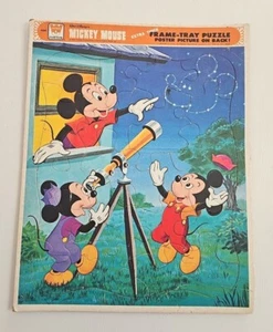 Vintage Whitman Mickey Mouse Frame-Tray Puzzle Disney Extra Thick Pieces - Picture 1 of 6