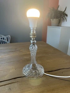 VINTAGE CRYSTAL LAMP STAND\BASE 25CM EXCELLENT CONDITION - Picture 1 of 8