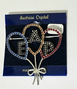 Vtg Elvis Presley Pin Brooch Austrian Crystals Balloons EAP 2 & /8" Long NEW - Picture 1 of 2
