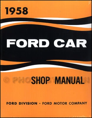 1958 Ford Shop Manual Repair Service Book Fairlane Ranchero Retractable Sunliner - Image 1 of 2