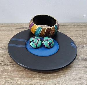 Vintage 1990s? IKEA Plate Dish Catchall Black Blue - Bild 1 von 5