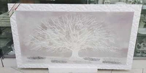 QUADRO MODERNO CON CORNICE IN LEGNO BIANCO CON ALBERO DELLA VITA BIANCO - Imagen 1 de 5