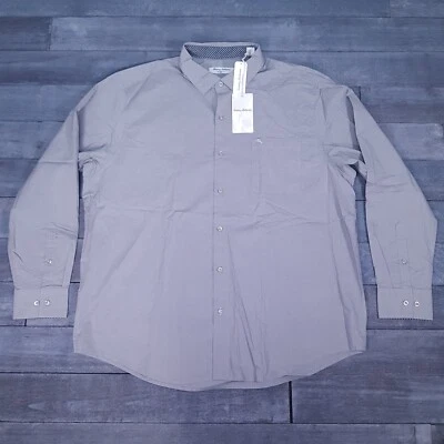 TOMMY BAHAMA Island Zone Newport Cove Button Up Shirt Mens 2XL Bala Shark Grey - Image 1 of 4