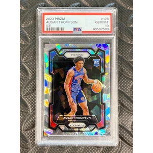 2023-24 Panini Prizm Ausar Thompson Cracked Ice PSA 10 Gem Mint #178 DET Pistons - Picture 1 of 2