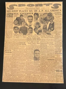 RARE 1930 All-American Football Team Louisville Times Newspaper Cover Notre Dame - Picture 1 of 5