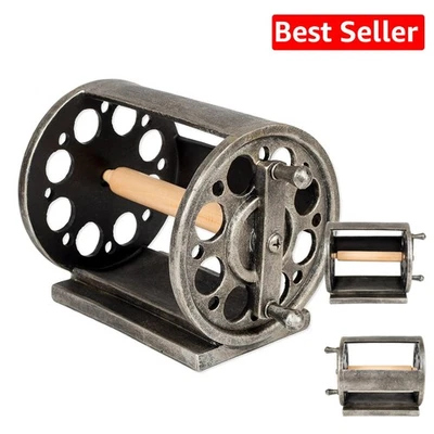 Carretel de pesca rústico suporte de papel higiênico de parede - Berloque de resina pintado à mão - Imagem 1 de 4