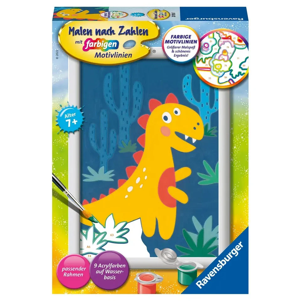 Ravensburger Malen nach Zahlen 20158 - Frecher Dinosaurier – Kinder ab 7 J - Bild 1 von 1