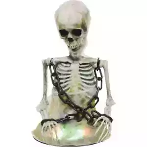 Animated Mossy Skeleton Halloween Prop Tabletop Decor Haunted House Centerpiece - Picture 1 of 1