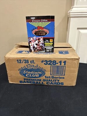 Caja de cera de béisbol Topps Stadium Club Series 1 1991 recién sacada de estuche - 36 paquetes Foto 1 de 4