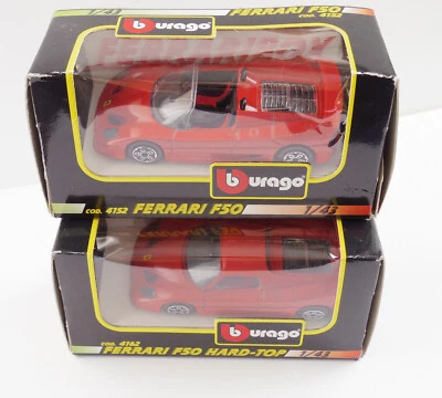BURAGO giocate-1:43 DUE FERRARI BOX : F50 cod 4152+ HARD-TOP 4162 -diecast '90 - Immagine 1 di 4