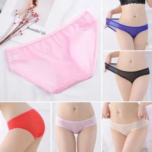 Women's See Through Mesh Briefs Panties Sheer Sexy Lingerie Low-Waist Knickers - Picture 1 of 35