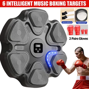 Wall Mounted Music Boxing Machine Punching Pad With 2 Gloves Training Electronic - Picture 1 of 12