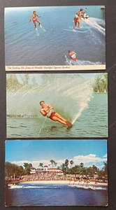 Vintage postcard lot Of 3 Cypress Gardens Water Skiers - Picture 1 of 2