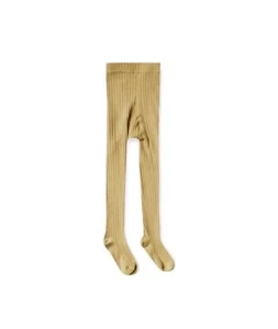 Rylee + Cru Solid Ribbed Tights Citron 0-6 Months - Picture 1 of 3