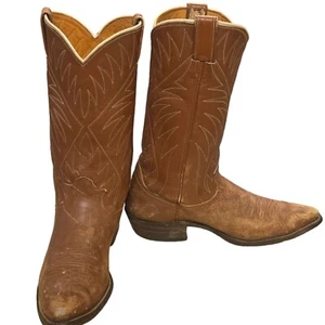 Vintage Nocona Cowboy Boots Mens 10 B 10.5 Narrow Country Western Rockabilly - Picture 1 of 23